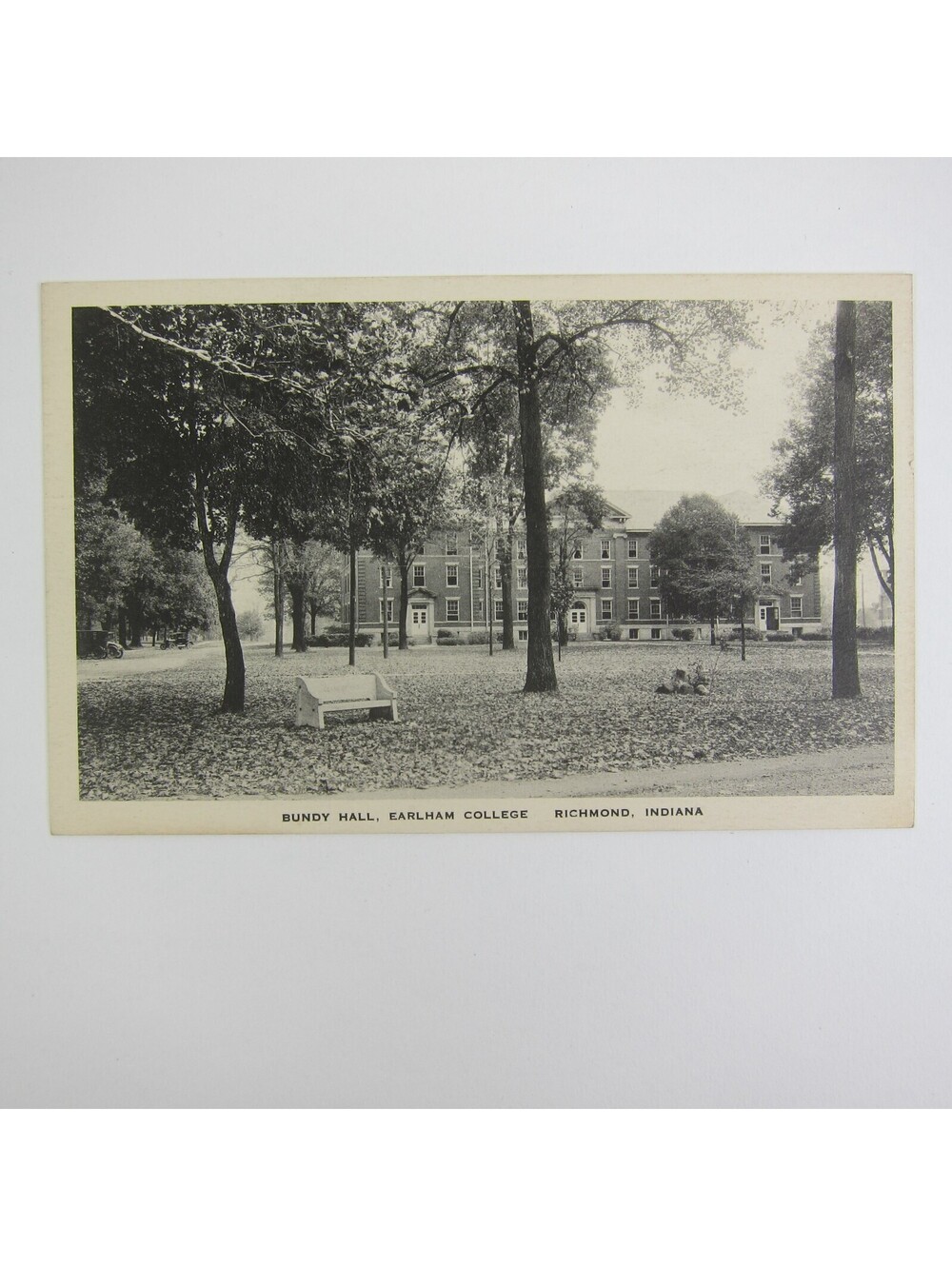 Postcard Earlham College Bundy Hall Photo Richmond Indiana Litho Print Antique